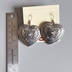 Heart Southwest Concho Stamped Style Costume earrings
